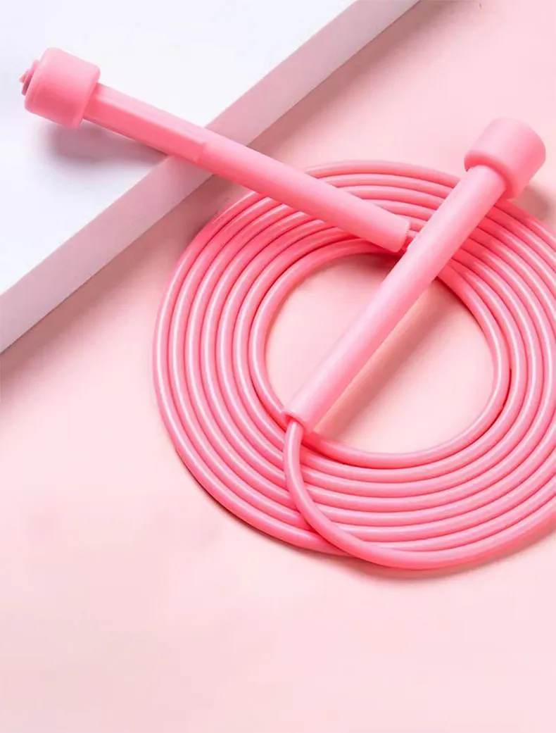 Skipping Rope for Men, Women and Children Exercise Rope With Adjustable Height Speed Jumping Rope for Exercise Workout, Weight Loss, Gym, Sports, Fitness Adjustable Jump Rope, Exercise Rope Pink-1