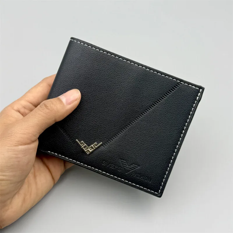 Slim Leather Wallet for Men Bifold Front Pocket Wallet Minimalist Credit Card Holder Cash Money Clip, Coffee, Classic Black-2