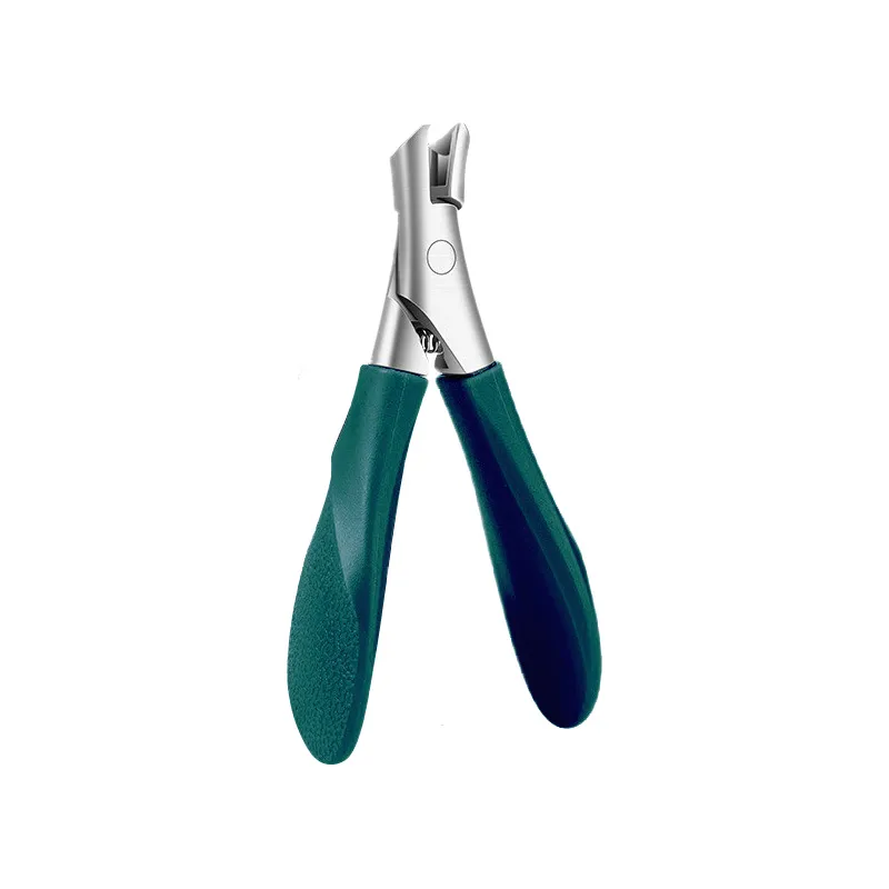 Small, angled nail clippers with anti-splash design, suitable for trimming thick, hard toenails