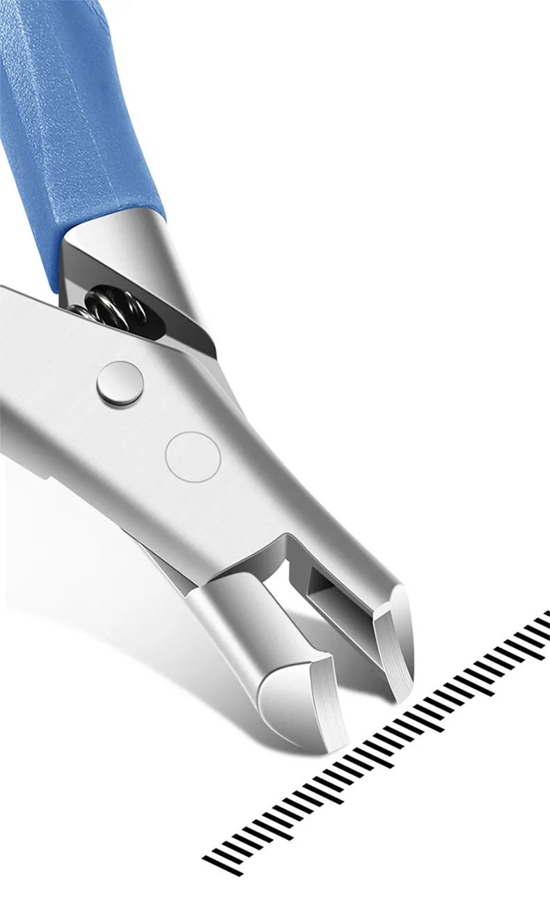 Small, angled nail clippers with anti-splash design, suitable for trimming thick, hard toenails. Green-5