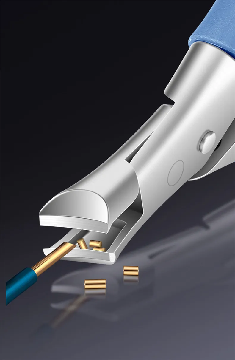 Small, angled nail clippers with anti-splash design, suitable for trimming thick, hard toenails. Black-4