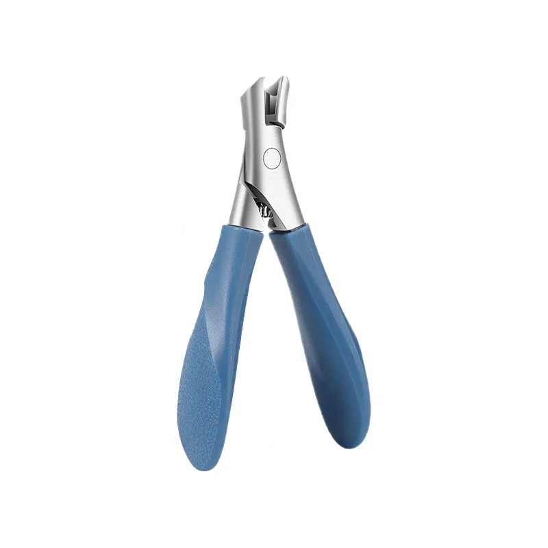 Small, angled nail clippers with anti-splash design, suitable for trimming thick, hard toenails