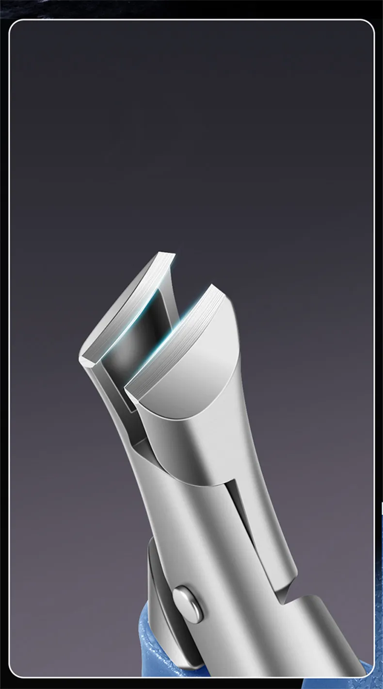 Small, angled nail clippers with anti-splash design, suitable for trimming thick, hard toenails. White-3