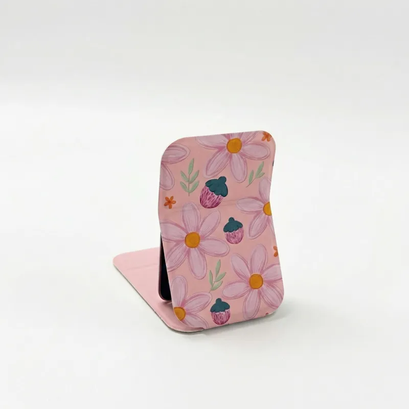 Small portable mirror for women, desktop stand-up makeup mirror, mini folding handheld vanity mirror