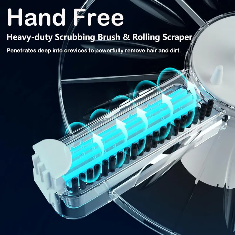 Spin Mop Bucket System, Deluxe 360 Spinning Mop Bucket, Floor Cleaning System,  Cleaning Support Self Separation Sewage and Clean Water White-4