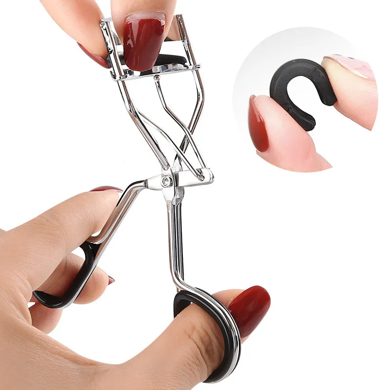 Stainless steel eyelash curler, for shaping and styling, wide-angle design, for creating a sunburst/flower-like curl. Black-4