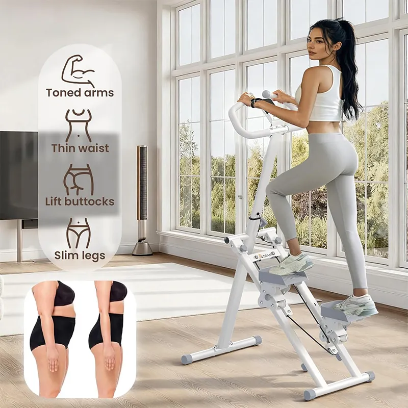 Stair Stepper for Home Gym, Vertical Climber Machine for Full Body Workout, Folding Vertical Climber Cardio Exercise Machine Stair Climber with Adjustable Step Range Handlebar & Pedals for Women & Men White-2