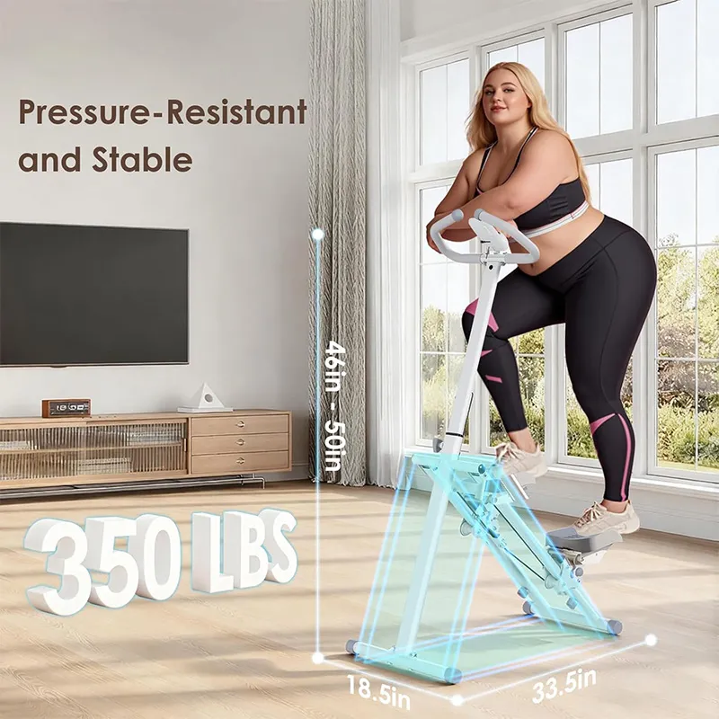 Stair Stepper for Home Gym, Vertical Climber Machine for Full Body Workout, Folding Vertical Climber Cardio Exercise Machine Stair Climber with Adjustable Step Range Handlebar & Pedals for Women & Men White-3