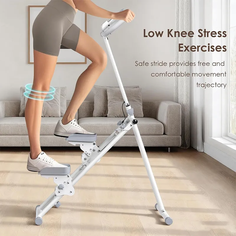 Stair Stepper for Home Gym, Vertical Climber Machine for Full Body Workout, Folding Vertical Climber Cardio Exercise Machine Stair Climber with Adjustable Step Range Handlebar & Pedals for Women & Men White-4