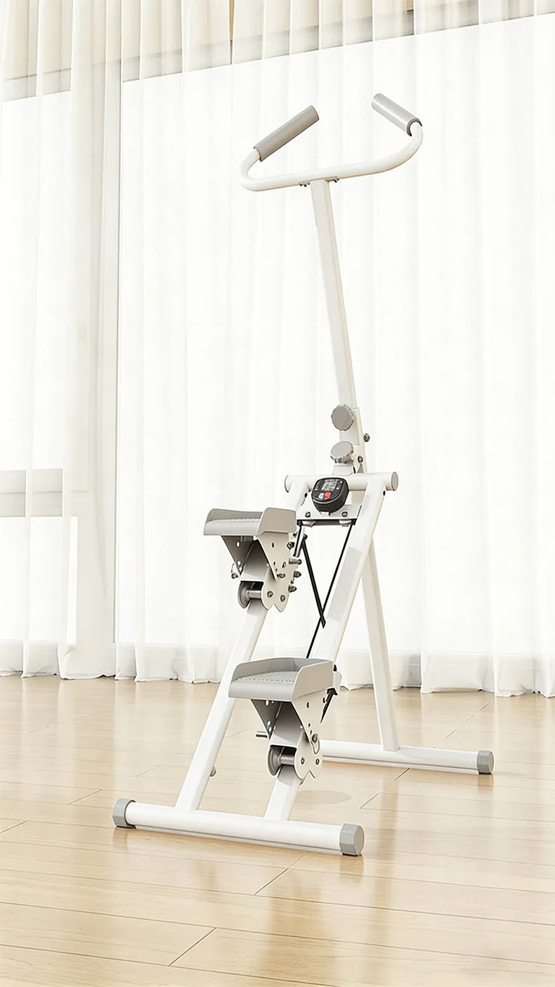 Stair Stepper for Home Gym, Vertical Climber Machine for Full Body Workout, Folding Vertical Climber Cardio Exercise Machine Stair Climber with Adjustable Step Range Handlebar & Pedals for Women & Men White-1