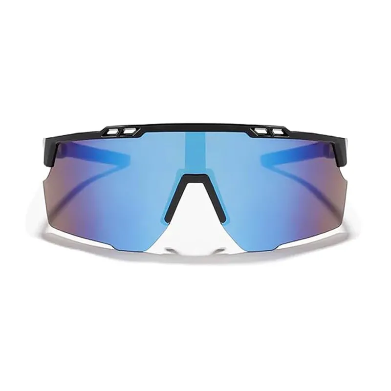 VovoDeal Oversized Sport Performance Sunglasses - Blue Mirror Lens Goggles for Cricket & Cycling Blue-2