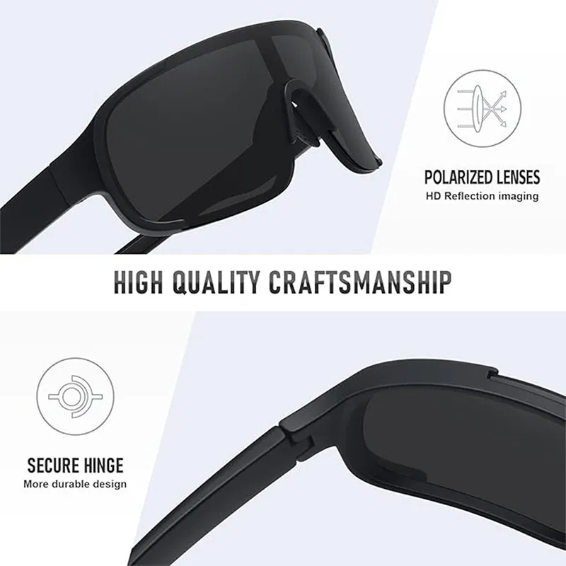 VoVoDeal LY201 Oversized Visor Sunglasses - Sport Shield UV Protected Goggles for Men & Women Black-3