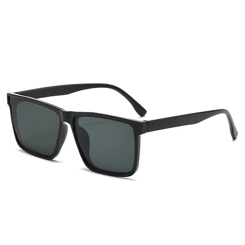 VoVoDeal Premium Matte Black Retro Sunglasses - Elegant Square Stylish Eyewear for Professionals