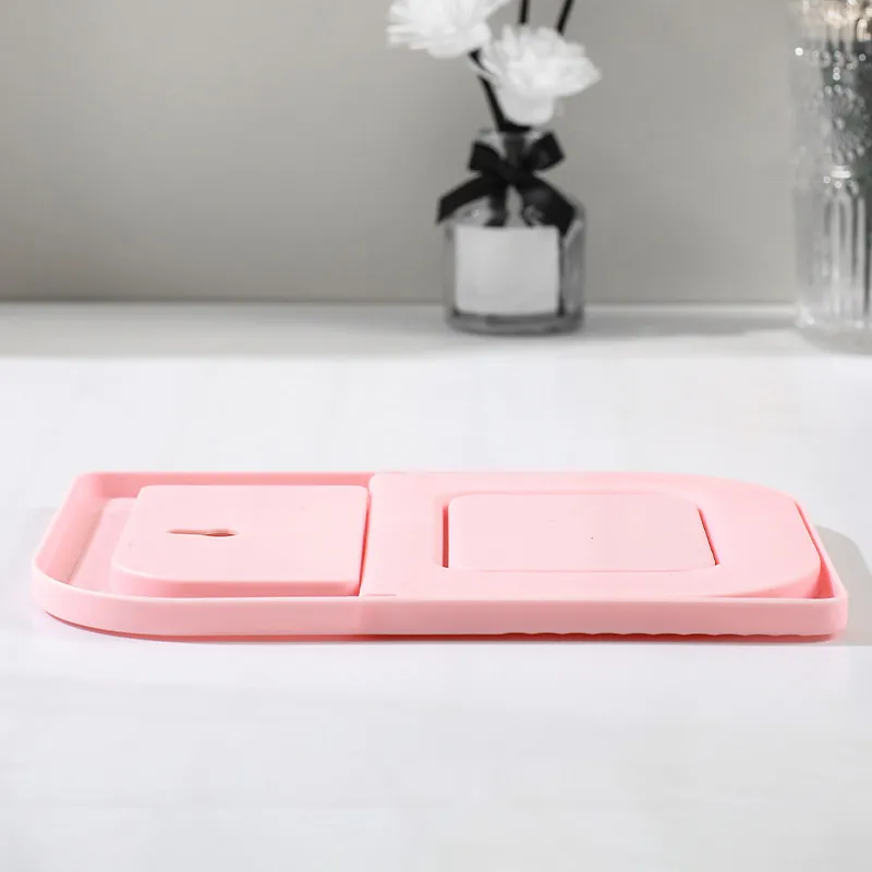 SwissHome Reflect Your Beauty Anywhere Portable Adjustable Desktop Makeup Mirror Compact, Vanity-Ready and Perfect for Travel or Tabletop Glam, leaf shape Pink-2