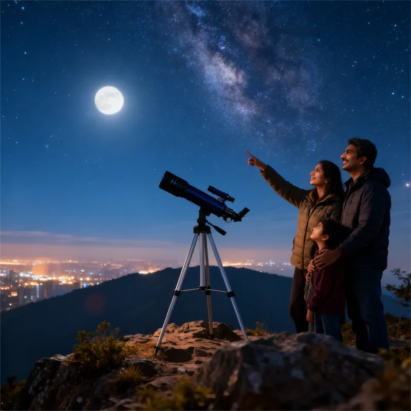 Telescope 70mm Aperture Astronomical RefractorTelescope, Focal Length 300 Blue-3