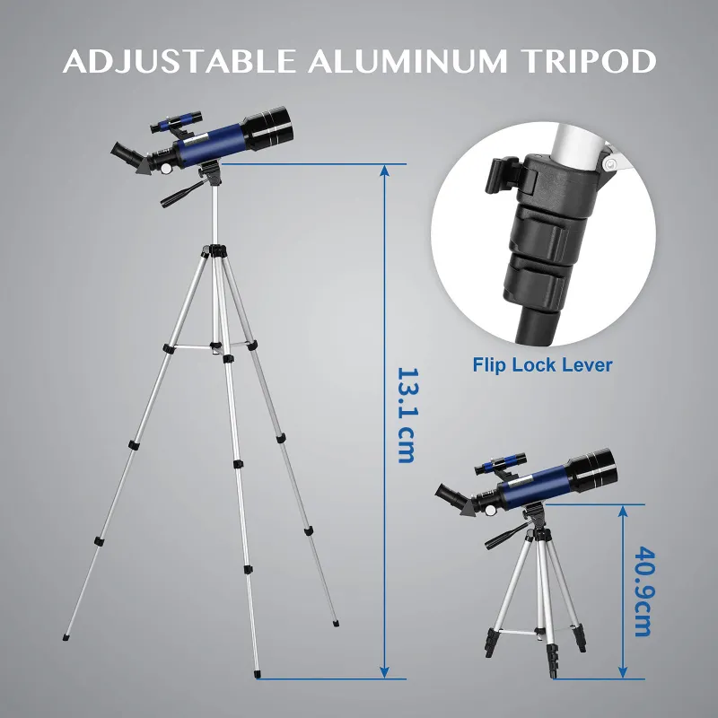 Telescope 70mm Aperture Astronomical RefractorTelescope, Focal Length 300 Blue-4