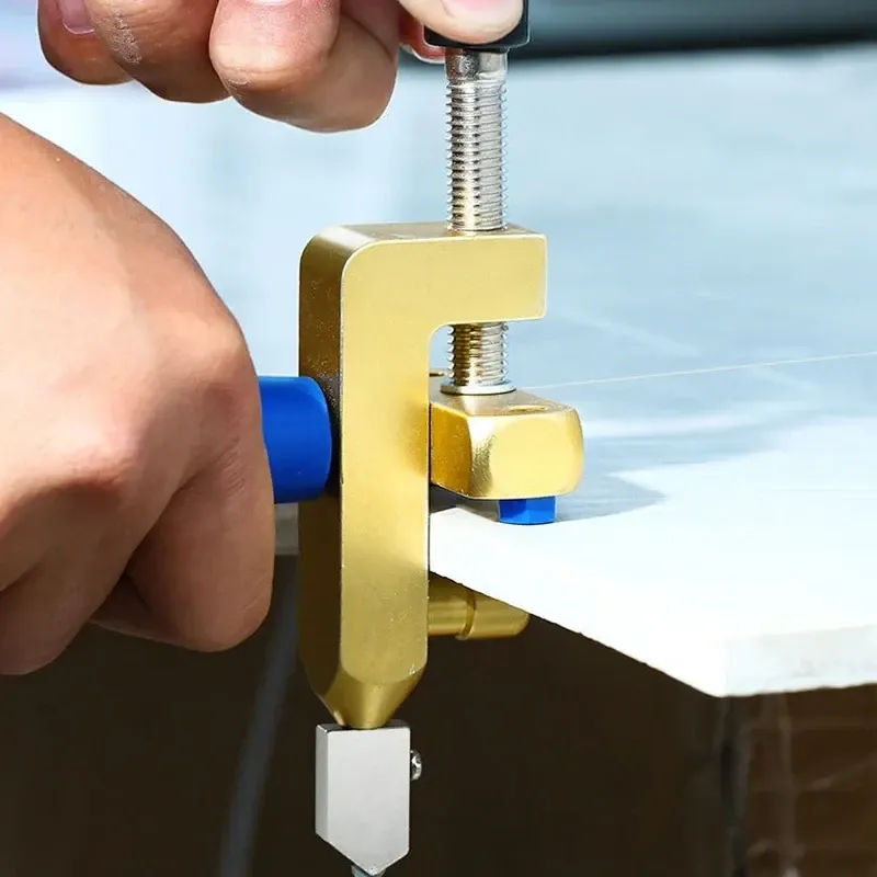 Tile Edge Opener Handheld 2-in-1 Glass Cutter Tile Cutter Cutting Tool Integrated Tile Scoring and Opening Tool Silver-3