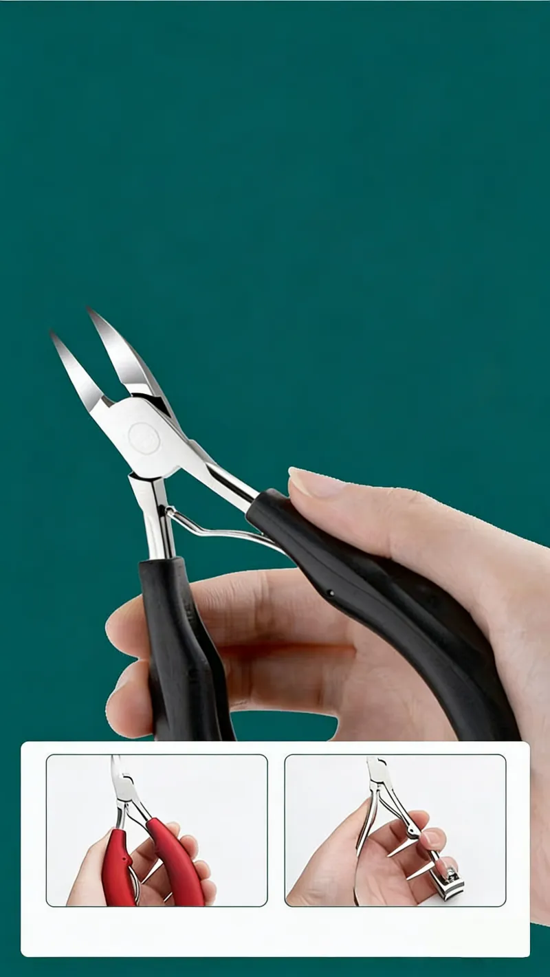 Toe Nail Clipper for Ingrown or Thick Toenails, Heavy Duty Toenail Trimmer Nail Clipper Pedicure Tool with Long Handle and Soft Grip for Seniors Black-10