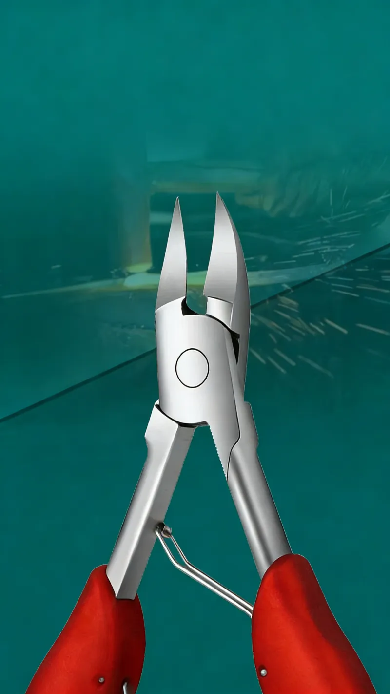 Toe Nail Clipper for Ingrown or Thick Toenails, Heavy Duty Toenail Trimmer Nail Clipper Pedicure Tool with Long Handle and Soft Grip for Seniors Red-1