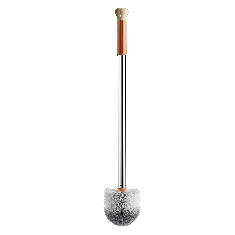 Toilet brush, household use, with hard bristles and a round head, for cleaning toilets and toilet bowls.