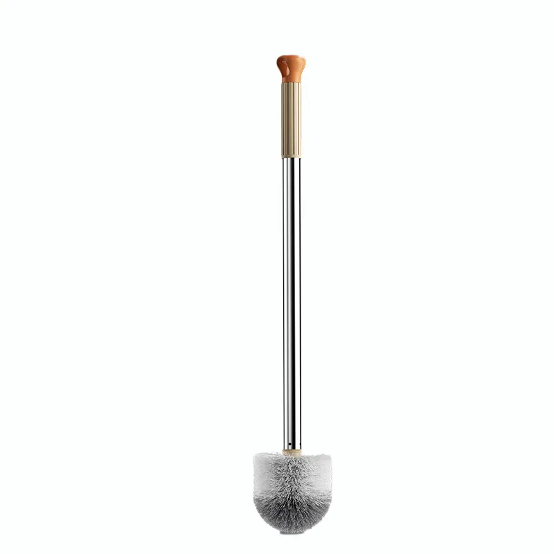 Toilet brush, household use, with hard bristles and a round head, for cleaning toilets and toilet bowls.