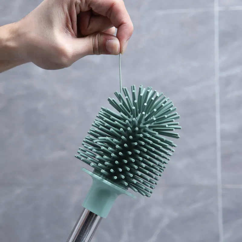 TPR soft rubber toilet brush, a household cleaning tool for thorough cleaning of toilets without blind spots. Blue-2