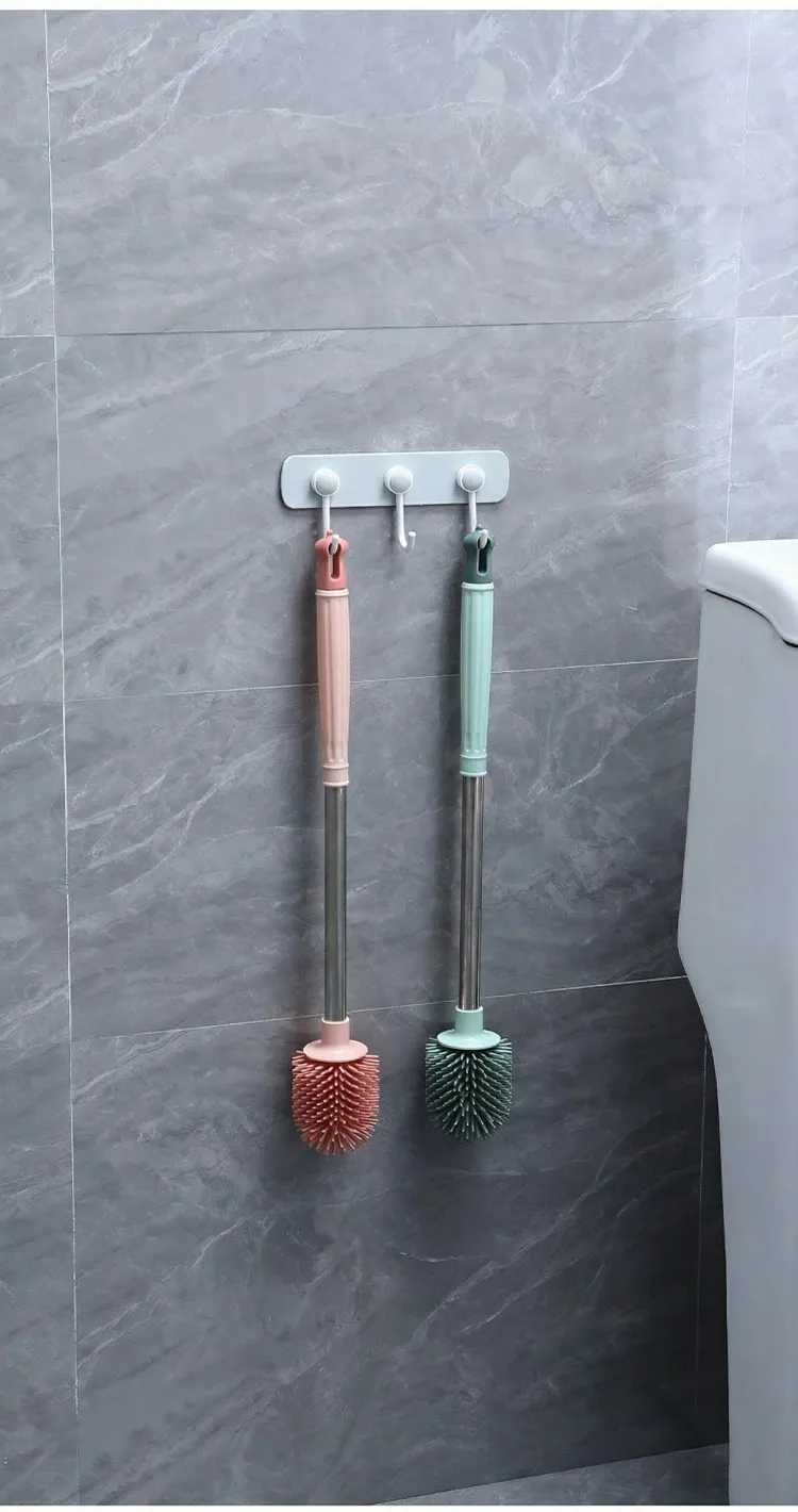 TPR soft rubber toilet brush, a household cleaning tool for thorough cleaning of toilets without blind spots. Blue-1