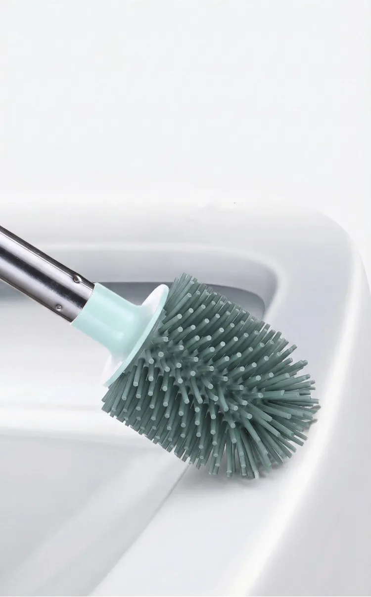 TPR soft rubber toilet brush, a household cleaning tool for thorough cleaning of toilets without blind spots. Blue-4