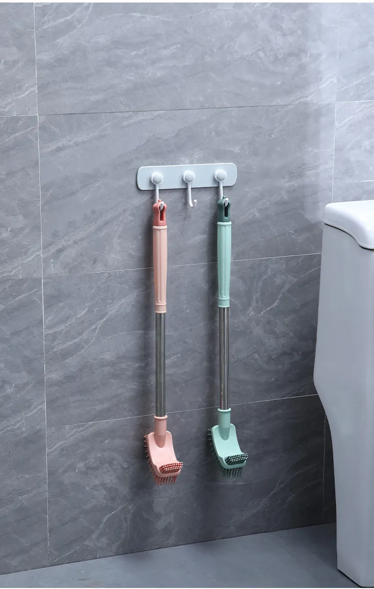 TPR soft rubber toilet brush, a household cleaning tool for thorough cleaning of toilets without blind spots. Pink-2