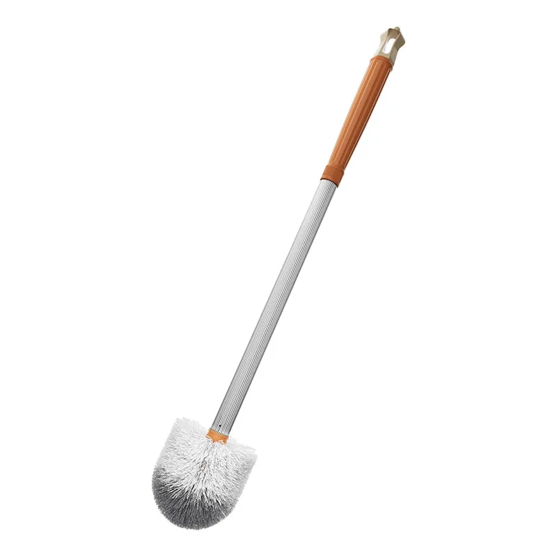 Wall-mounted, for corner-free cleaning, thickened long-handled toilet brush for the bathroom. Orange