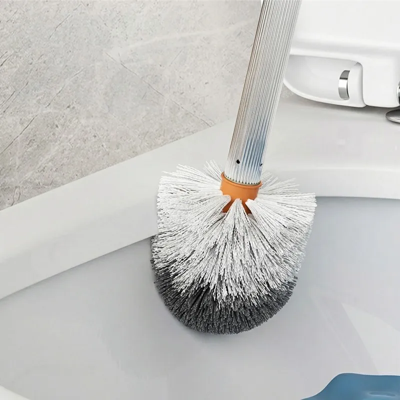 Wall-mounted, for corner-free cleaning, thickened long-handled toilet brush for the bathroom. Green-2