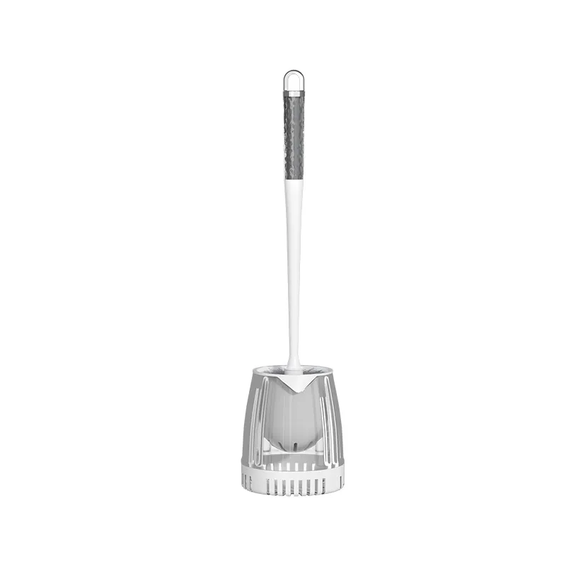 Wall-mounted no-drill toilet brush for home bathroom with base, toilet cleaner brush with no dead-angle cleaning
