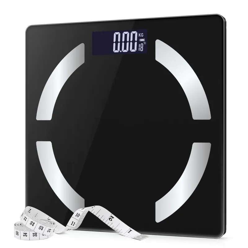 Weight Machine for Home, Digital Weighing Machine for Body Weight with Large LCD Display, Black