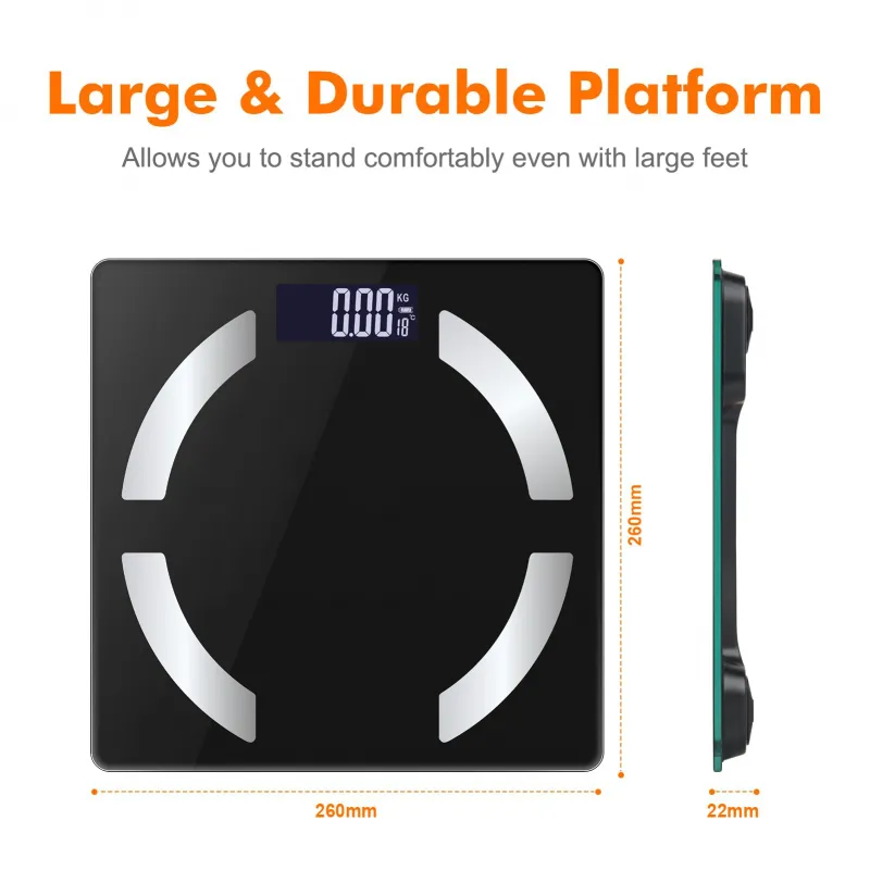 Weight Machine for Home, Digital Weighing Machine for Body Weight with Large LCD Display, Black Black-2