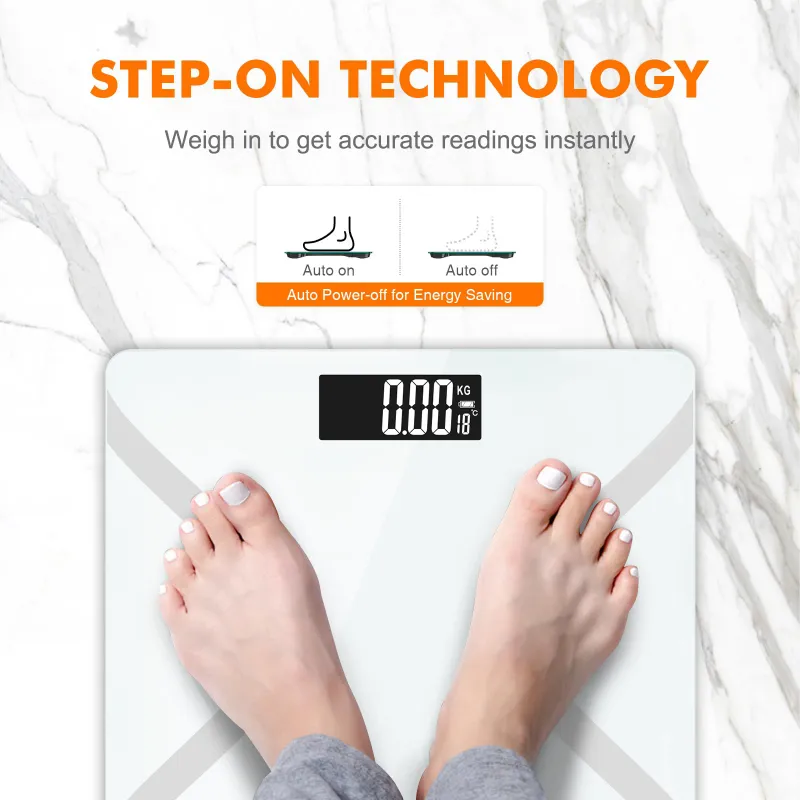 Weight Machine for Home, Digital Weighing Machine for Body Weight with Large LCD Display, , Whtie White-5