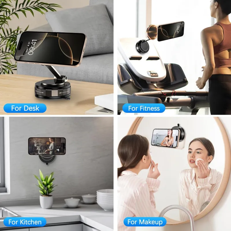 Zemkarma Car Phone Holder, 2400gf Strong Magnetic Force, 360° , Custom Orange Car Mount Black-4