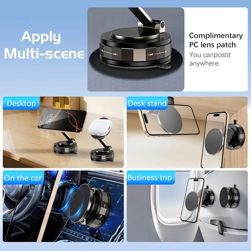 Zemkarma Car Phone Holder, 2400gf Strong Magnetic Force, 360° , Custom Orange Car Mount Black-5