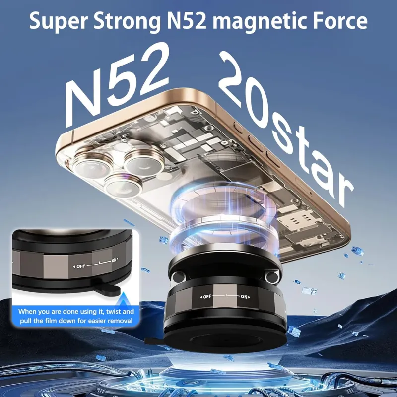 Zemkarma Car Phone Holder, 2400gf Strong Magnetic Force, 360° , Custom Orange Car Mount Black-6