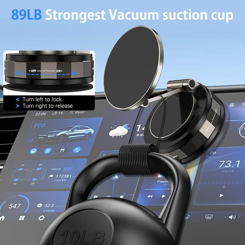 Zemkarma Car Phone Holder, 2400gf Strong Magnetic Force, 360° , Custom Orange Car Mount Black-7