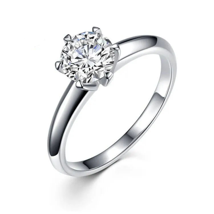 Hot-Selling Moissanite Ring for Women in Japan and Korea, T-Classics Six-Prong 1-Carat Adjustable Ring