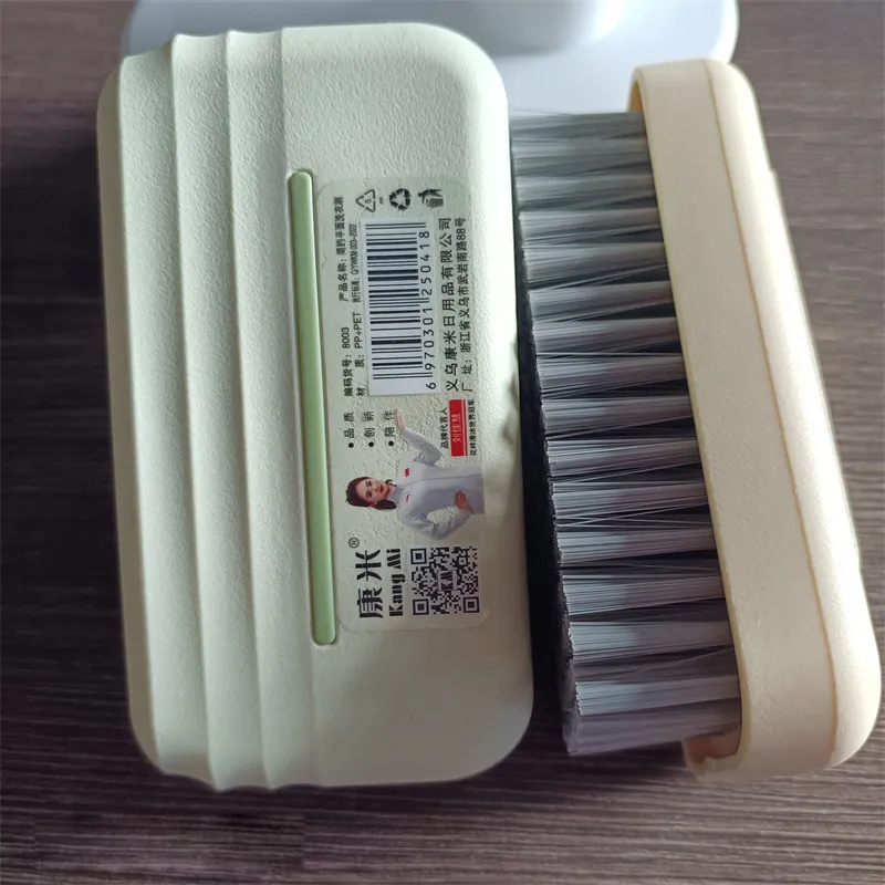 Household Shoe Brush and Laundry Brush Set, Multi-Functional Home Cleaning Plastic Clothes Brush Green-2