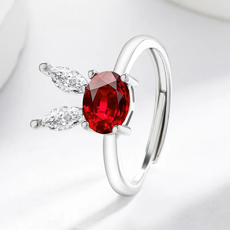 Live Hot-Selling Unique Women's Zircon Adjustable Open Ring, Korean-Style Trendy Index Finger Ring, Women's Jewelry Red-2