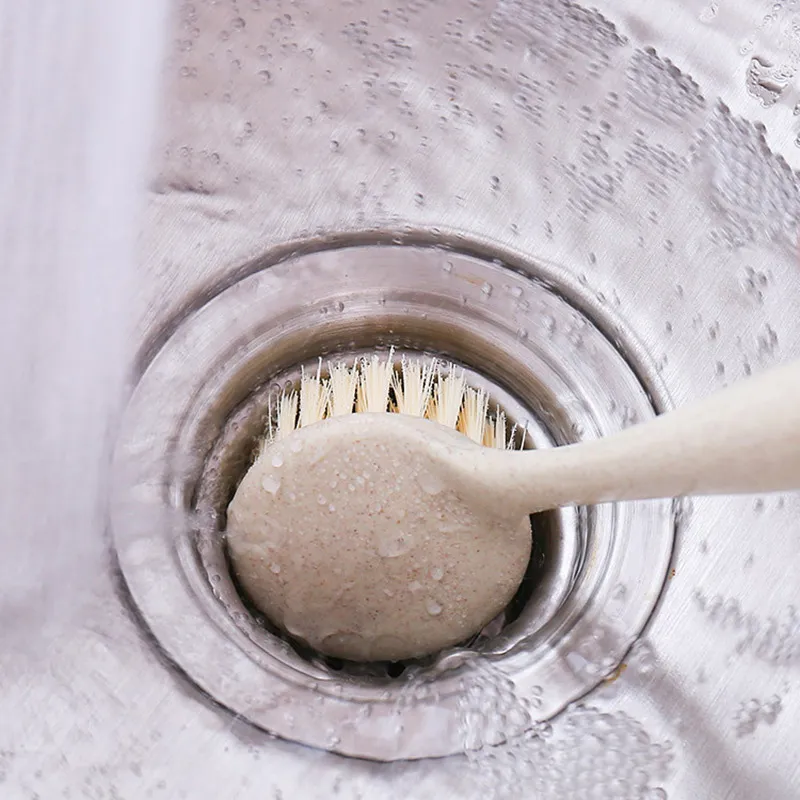 Long-handled pot brush for household kitchen sinks and stovetops, multi-functional cleaning brush for removing stains. White-3