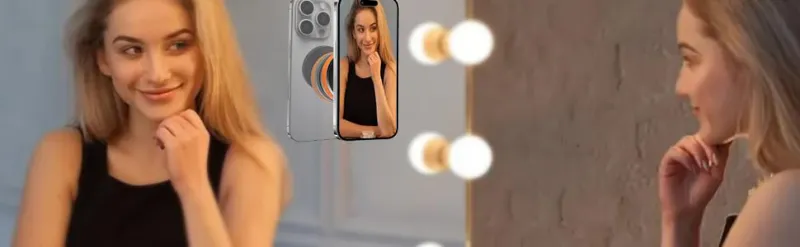 Magnetic Car Phone Mount, Strong Vacuum Suction & 360° Adjustable Holder Orange-7