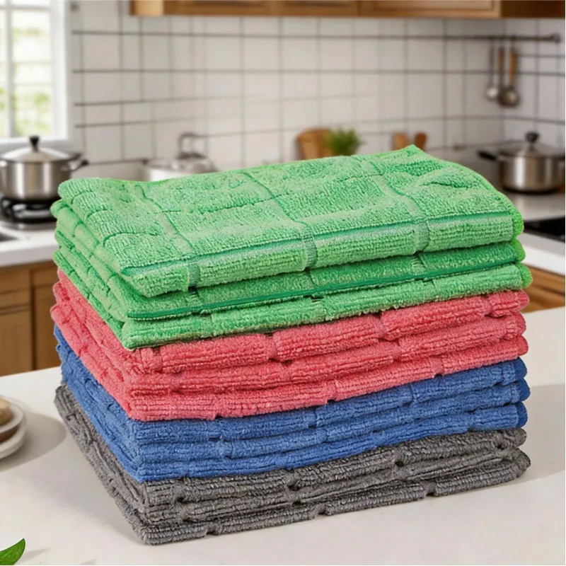 Microfiber Cleaning Cloths, 5 pcs 30x40cms 280GSM Multi-Color Highly Absorbent, Lint and Streak Free for Car, Window, Stainless Steel. Mixed-5