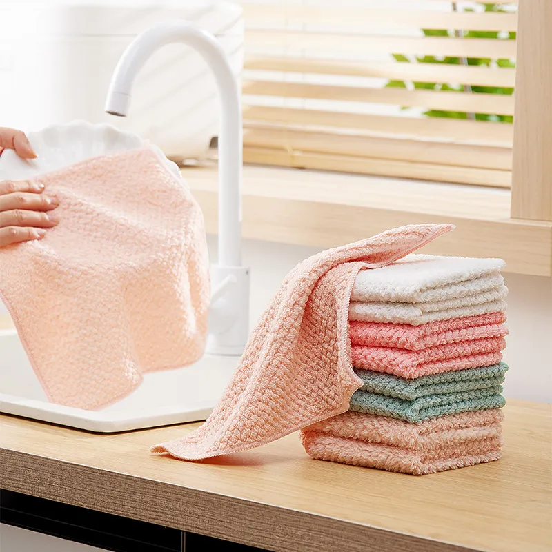 Microfiber Cleaning Cloths - Kitchen Cleaning Cloths –Super Absorbent & Quick Dry Reusable Washable Towels for Home, Utensils & All-Purpose Surface Cleaning - 5pcs. Mixed-2