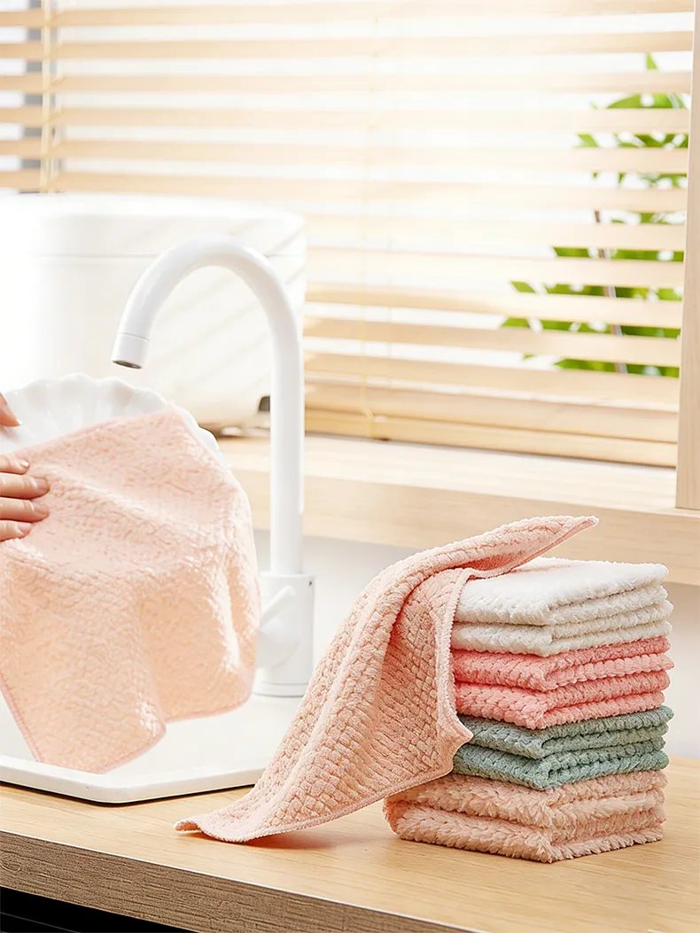 Microfiber Cleaning Cloths - Kitchen Cleaning Cloths –Super Absorbent & Quick Dry Reusable Washable Towels for Home, Utensils & All-Purpose Surface Cleaning - 5pcs. Mixed-4