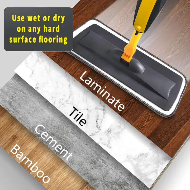 Mops for Floor Cleaning, Spray Mop with 400ml Refillable Bottle and Replacement Pad, for Hardwood, Laminate, Tile, Ceramic Black-2