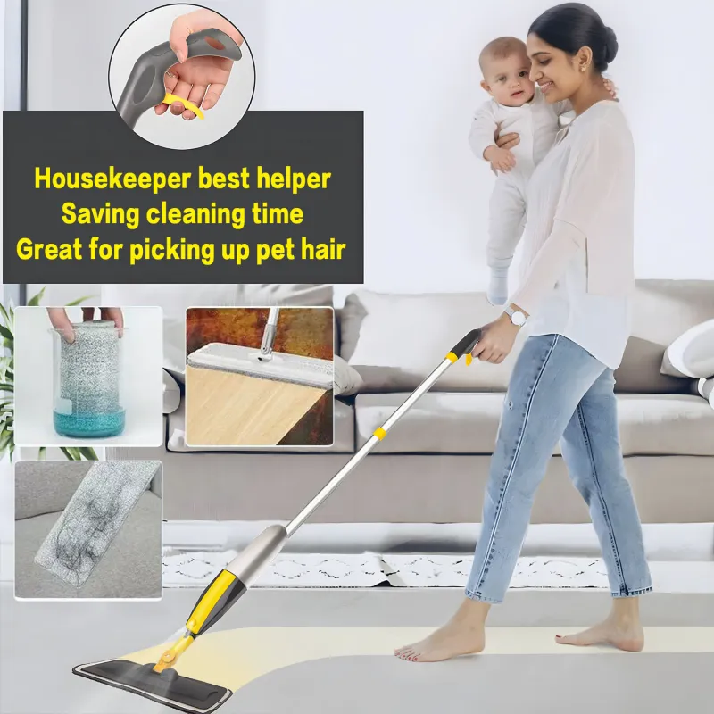 Mops for Floor Cleaning, Spray Mop with 400ml Refillable Bottle and Replacement Pad, for Hardwood, Laminate, Tile, Ceramic Black-7