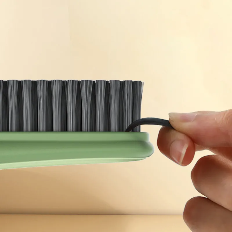 Multi-functional Household Cleaning Brush, Lint-Free Laundry Brush, Soft Bristle Shoe Brush Green-2